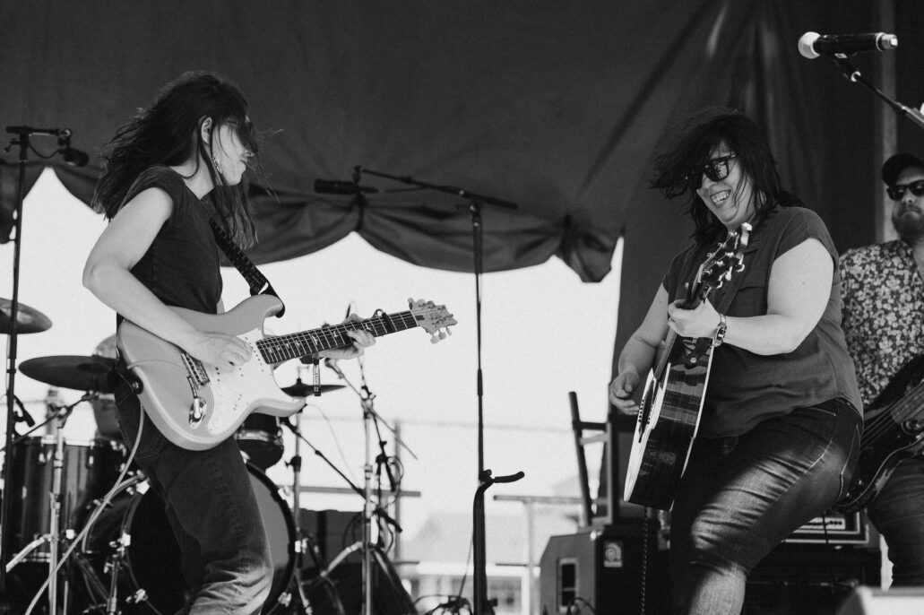 the wolff sisters backstage at boston calling music festival by boston music photographer lisa czech